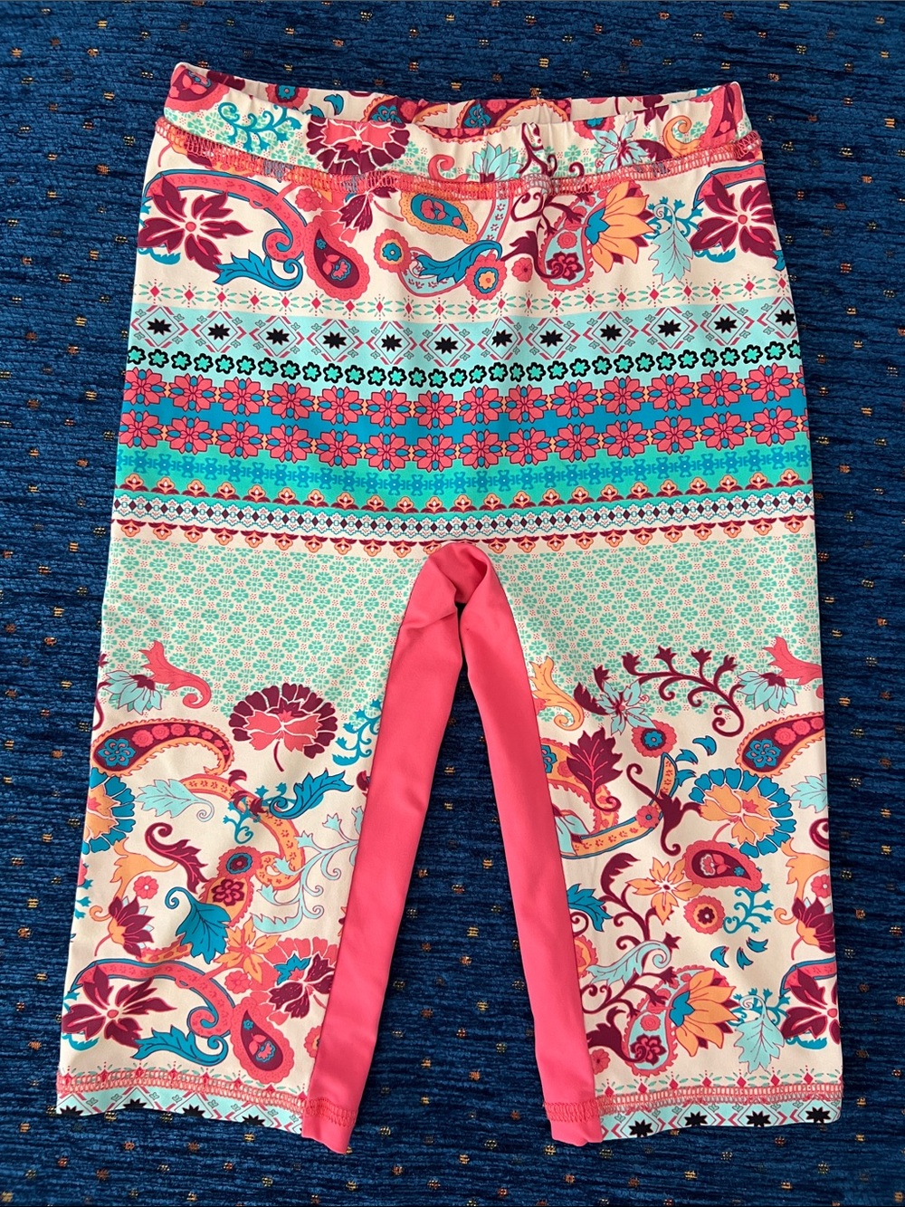 Floatimini Girls' swim capris: Pink Floral Print size 6/6x